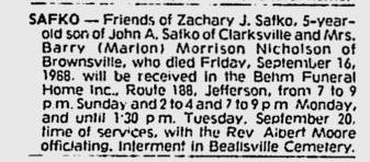 Zachary Safko obit